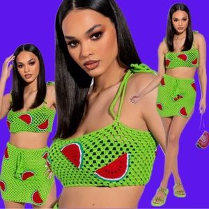 Watermelon Suga Knit Bralette In Green | Small